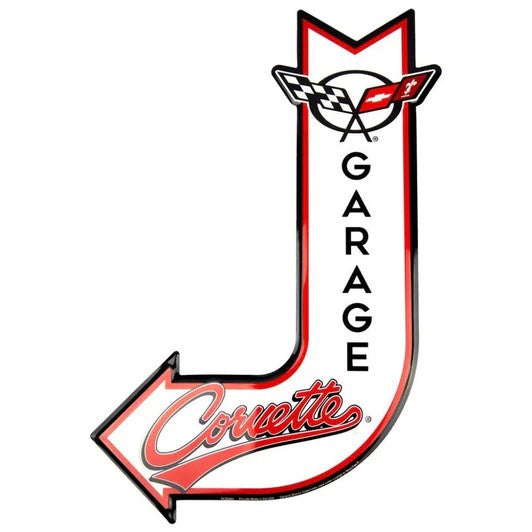 Corvette Service Garage J Arrow Metal Sign - NEW