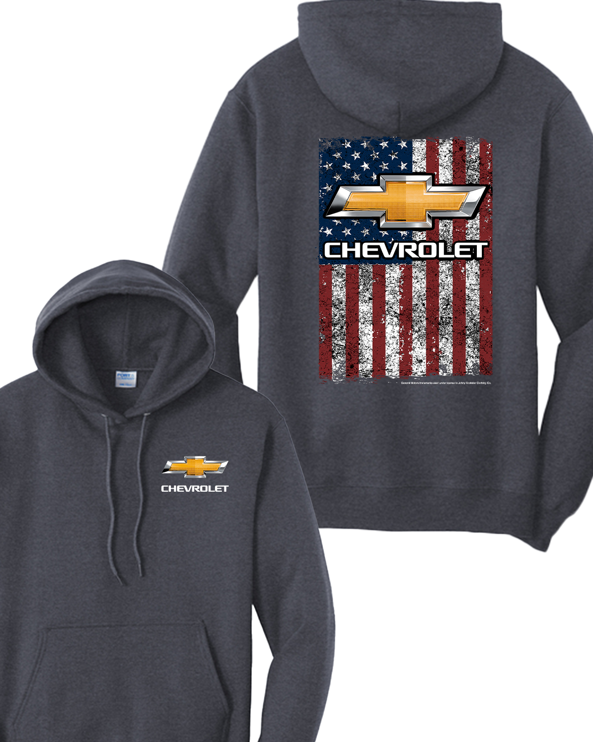 Chevy Bowtie American Flag Hoodie (avail in 2 colors) - NEW