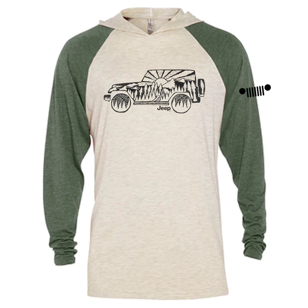 Mens Jeep® Atomic Side Long Sleeve Hooded T-Shirt - NEW