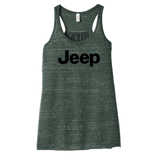 Ladies Relaxed Racerback Tank Top - Jeep® Text Forest Marble - New