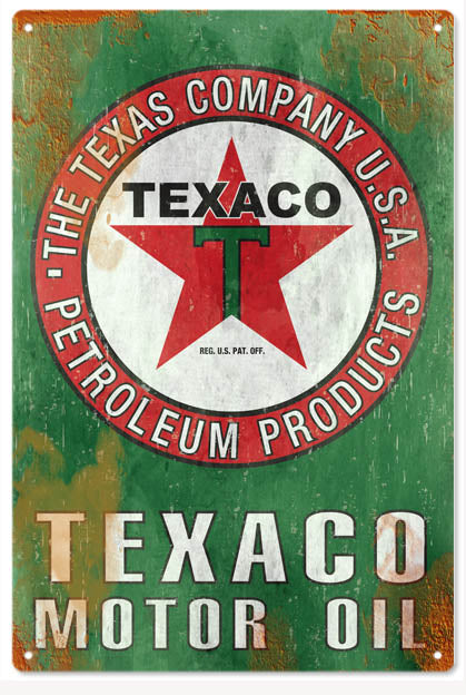 Texaco Reproduction Motor Oil 12x18 Sign