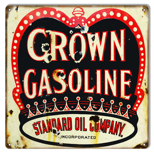 Crown Gasoline Motor Oil Reproduction Sign 12x12