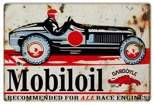 Gargoyle Mobiloil Reproduction Garage Shop Metal Sign 12x18