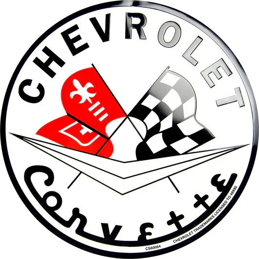 Chevrolet Corvette Circle Metal Sign