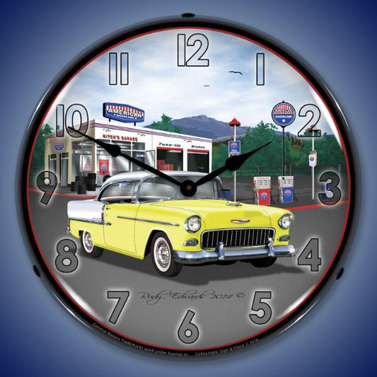 1955 Bel Air Mitch's Garage Lighted Clock
