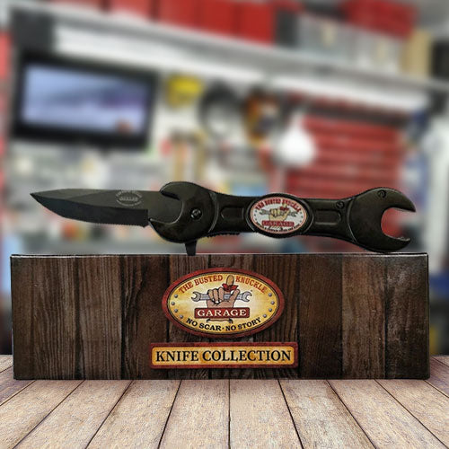 Busted Knuckle Garage Car Guy Wrench Style Folding Knife
