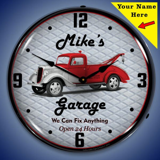 Add Your Name - Garage Lighted Clock