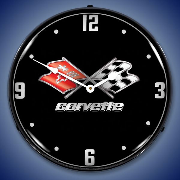 C3 Corvette Black Tie Lighted Clock