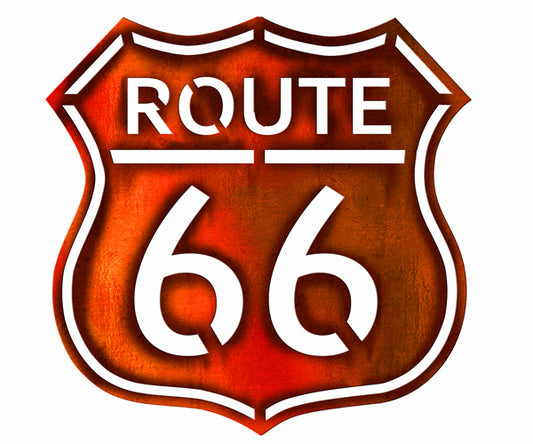 Route 66 Metal Sign Faux Copper Finish