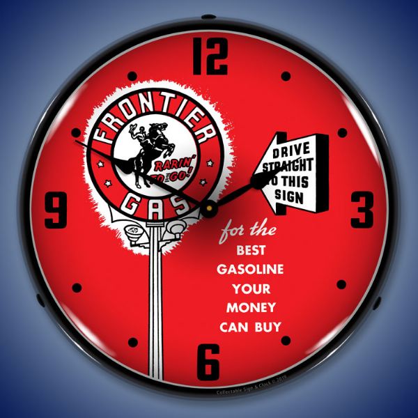 Frontier Gas Lighted Clock
