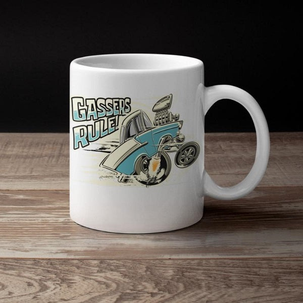 Gassers Rule! Tooned Up Tri-Five Mug