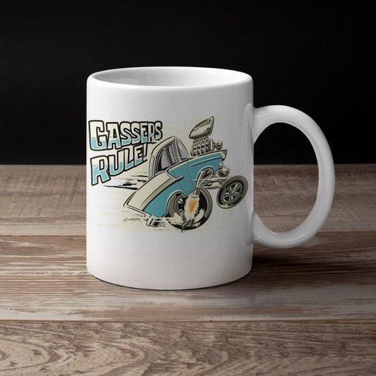 Gassers Rule! Tooned Up Tri-Five Mug