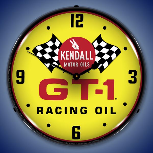 Kendall GT-1 Racing Oil Lighted Clock