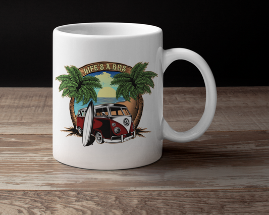 Life's a Bus Surfari Mug