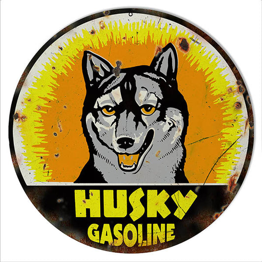 Husky Gasoline Reproduction Motor Oil Sign