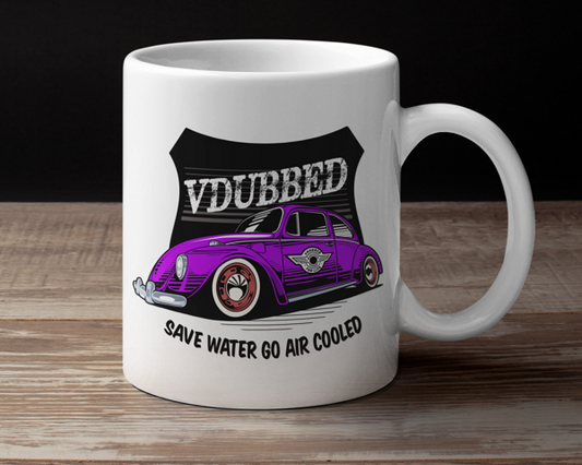 VDUBBED Save Water Go Air Cooled Purple Mug