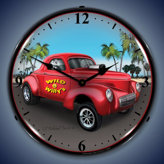Willys Gasser Lighted Clock