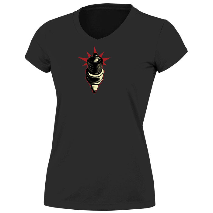 Ladies Spark Plug T-Shirt - Black/Grey