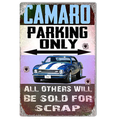 Camaro Parking Metal Sign 12x18