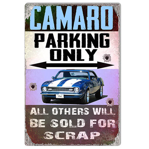 Camaro Parking Metal Sign 12x18