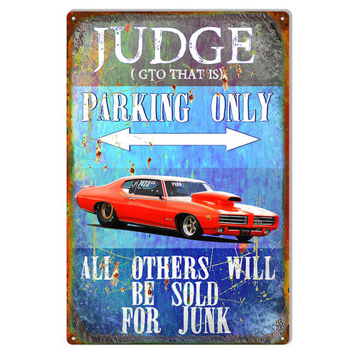 GTO Parking Only Metal Garage Shop Sign 12x18