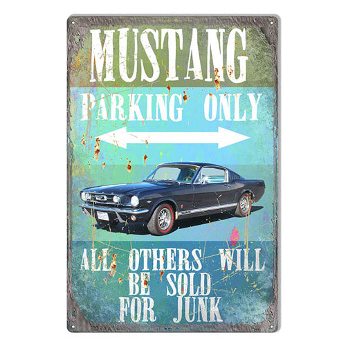 Mustang Parking Metal Sign 12x18