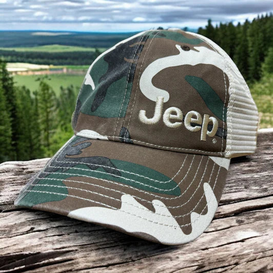 Hat - Jeep Garment Washed Trucker - Camo - New