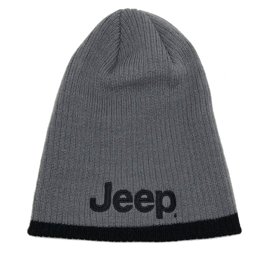 Hat - Jeep Knit Beanie- Grey/Black - New