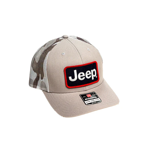 Jeep Heather Grey and Camo Trucker Patch Hat - New