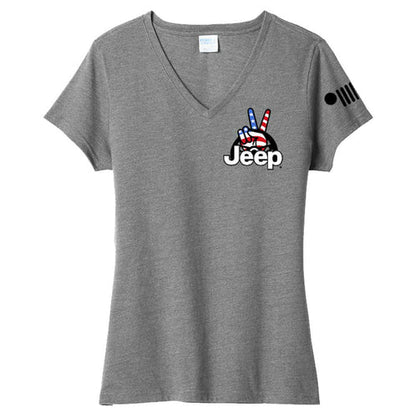 Ladies Jeep® Wave USA V-neck - New