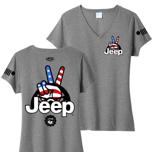 Ladies Jeep® Wave USA V-neck - New