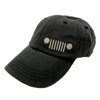 Jeep Grille Chino Twill Hat - Washed Black