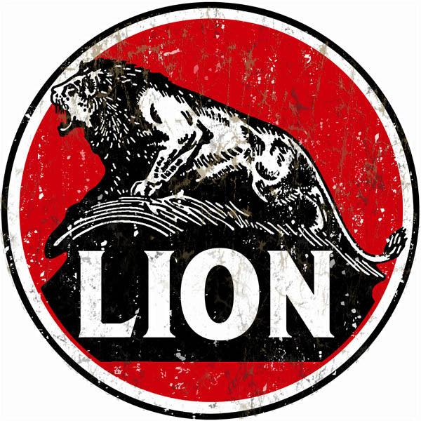 Reproduction Lion Motor Oil Sign 14 Round Metal - New