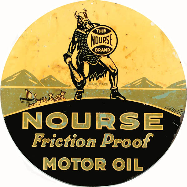 Reproduction Nourse Motor Oil Sign 14 Round