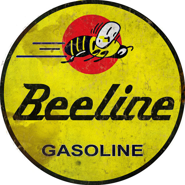 Beeline Gasoline Motor Oil Reproduction Sign 14 Round
