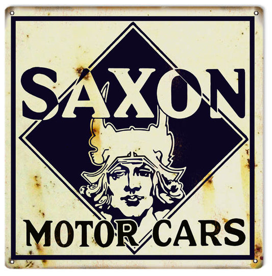 Saxon Motor Cars Reproduction Garage Shop Metal Sign 12x12