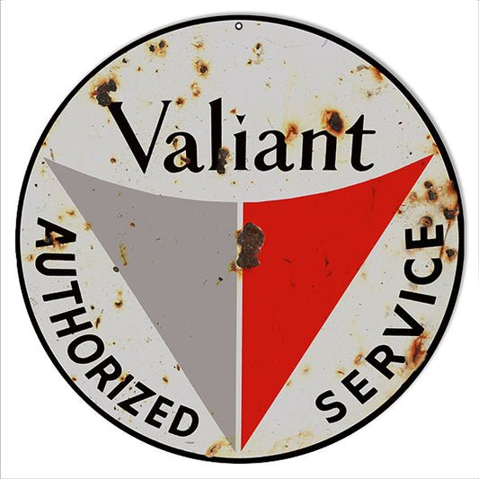 Valiant Service Aged Reproduction Motor Oil Sign