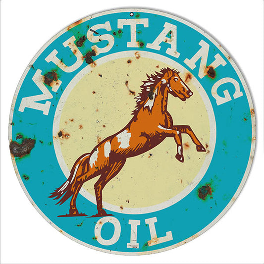 Mustang Motor Oil Reproduction Gas Station Sign