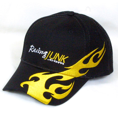 RacingJunk Black and Yellow Flame Hat - NEW