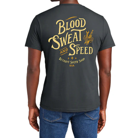 Mens Detroit Speed Shop Blood Sweat & Speed T-shirt  - New