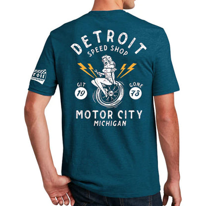 Mens Detroit Speed Shop Pin-up T-shirt