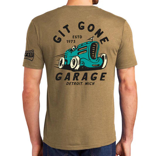 Mens Detroit Speed Shop Git Gone Garage T-shirt - New
