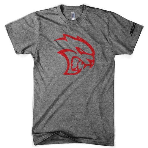Mens Triblend Dodge SRT Hellcat Red Logo T-shirt - New