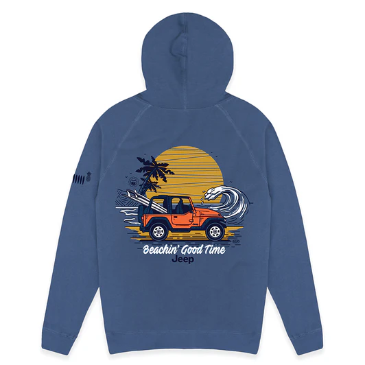 Mens Jeep® Beachin Zip French Terry Hooded Sweatshirt - NEW