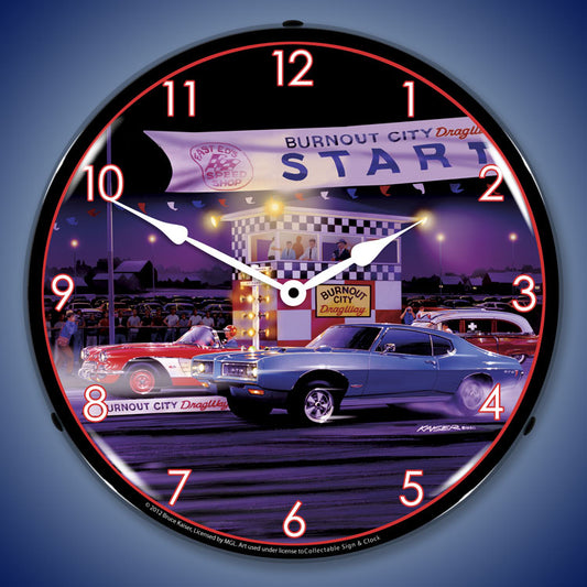Drag City Lighted LED Clock