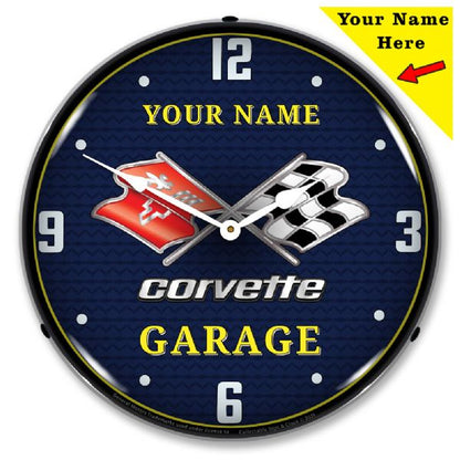 Add Your Name - C3 Corvette Garage Lighted Clock