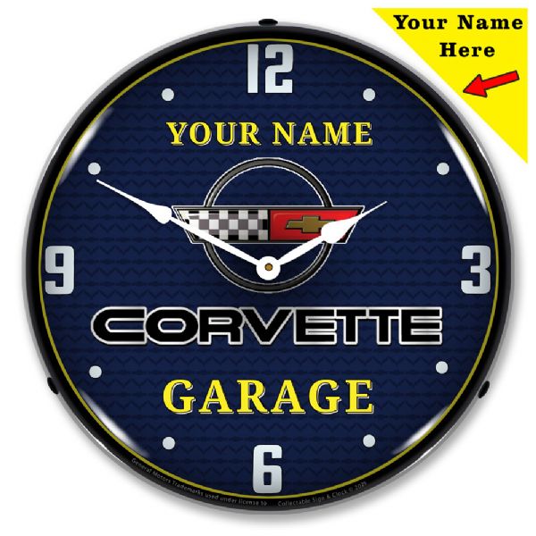 Add Your Name - C4 Corvette Garage Lighted Clock