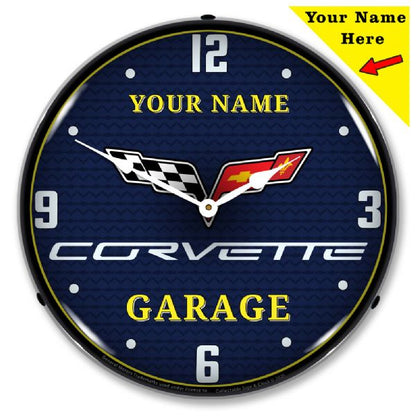 Add Your Name - C6 Corvette Garage Lighted Clock