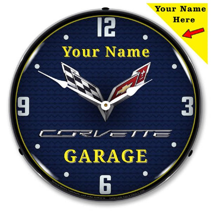 Add Your Name - C7 Corvette Garage Lighted Clock