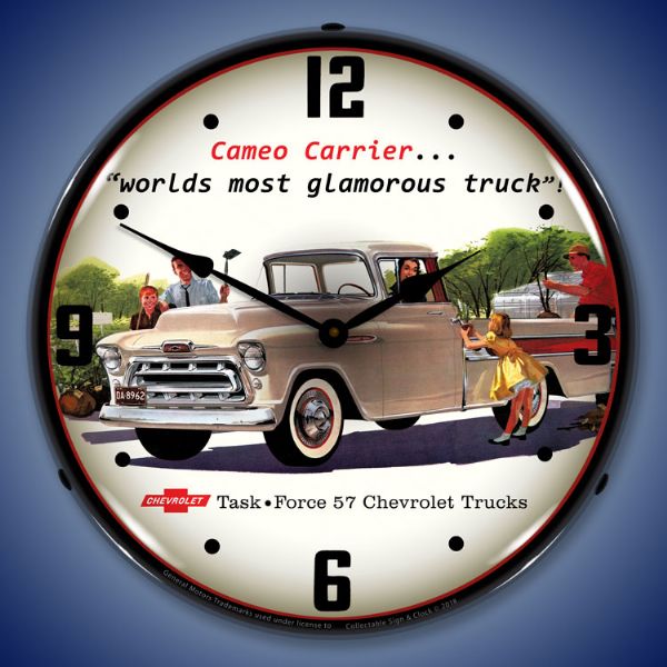 1957 Chevrolet Cameo Truck Lighted Clock